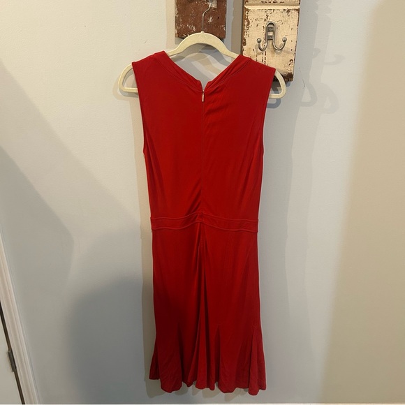 Tory Burch Dress Deeann Jersey Fluted-Hem in Red - Picture 4 of 4